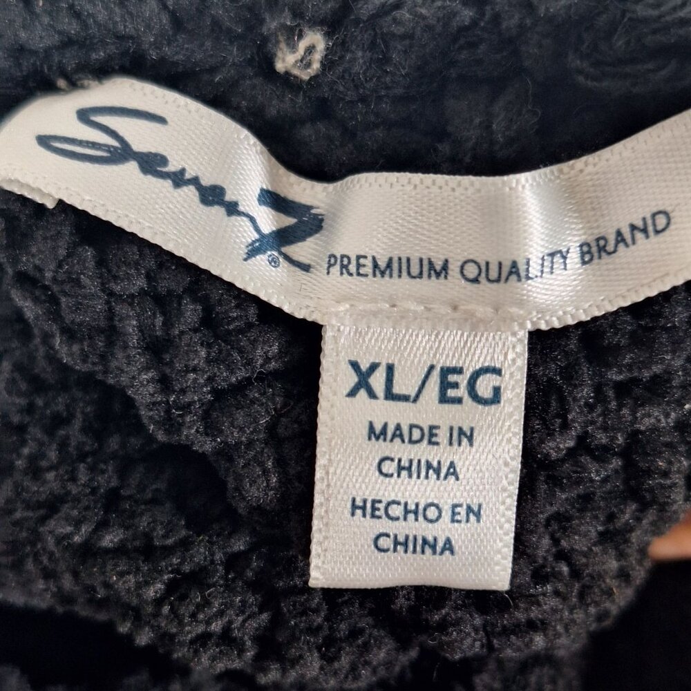7 for all Mankind cableknit cowl neck black sweater women XL - Picture 4 of 5